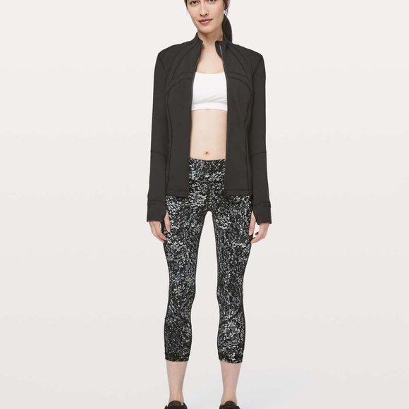 Lululemon Pace Rival Crop 22" Achromatize Ice Grey Black Size 6 - Picture 10 of 14